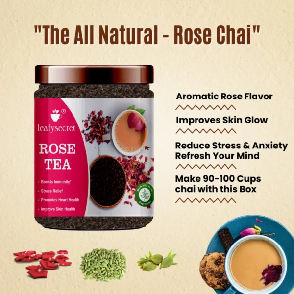 Rose Tea - Made with Real Herbs Chai/Tea for Immunity & Skin Glow