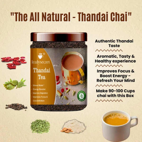 Thandai Tea - Made with Real Herbs Chai/Tea for Digestion & Energy